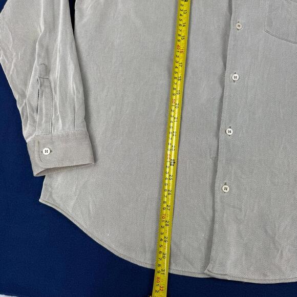 Vintage Armani Jeans Gray Long Sleeve Button Up Shirt Men size XXL Casual 90s - Picture 6 of 11